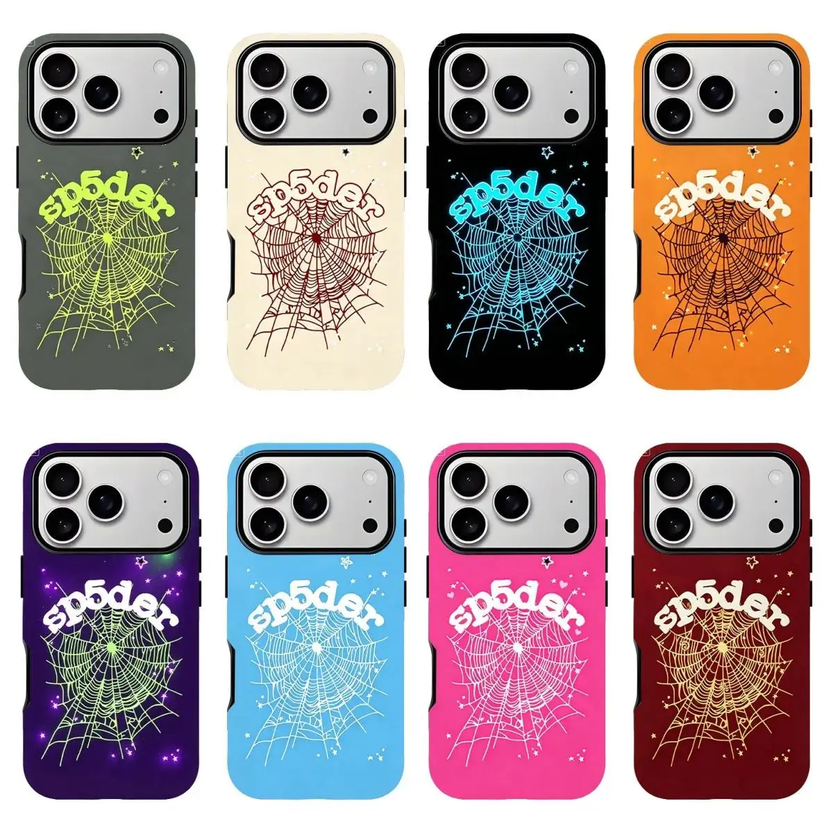 Sp5der 555 Durable Flexible TPU Cellphone Protector Casing - Multi-Model Accessories with Raised Edges, Rugged Shockproof Protection for iPhone 11-17 Pro Max/Plus & Samsung Galaxy S23-25 Series Devices, Cutting-Edge Aesthetics