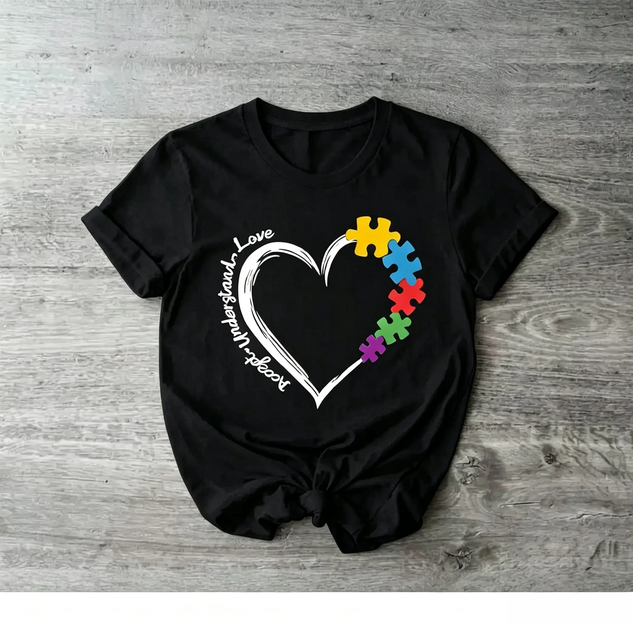 Autism Awareness Shirt, Accept Understand Love T-shirt, Autism Heart Sweatshirt, Cute Puzzle Shirt, Gift For Teacher, Sped Teacher Hoodie, Gift For Mom. Casual Fabric