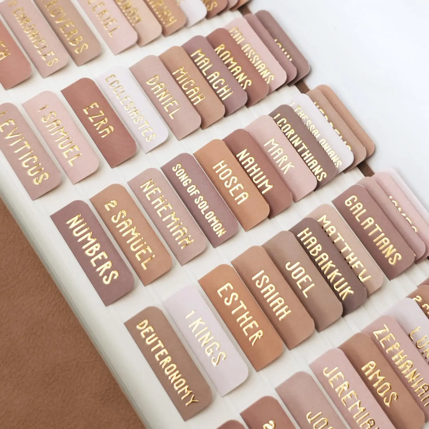 Modern Laminated Index Tabs, Label Tabs with Lettered Foil Embossed Lettering for Office Stationery Use