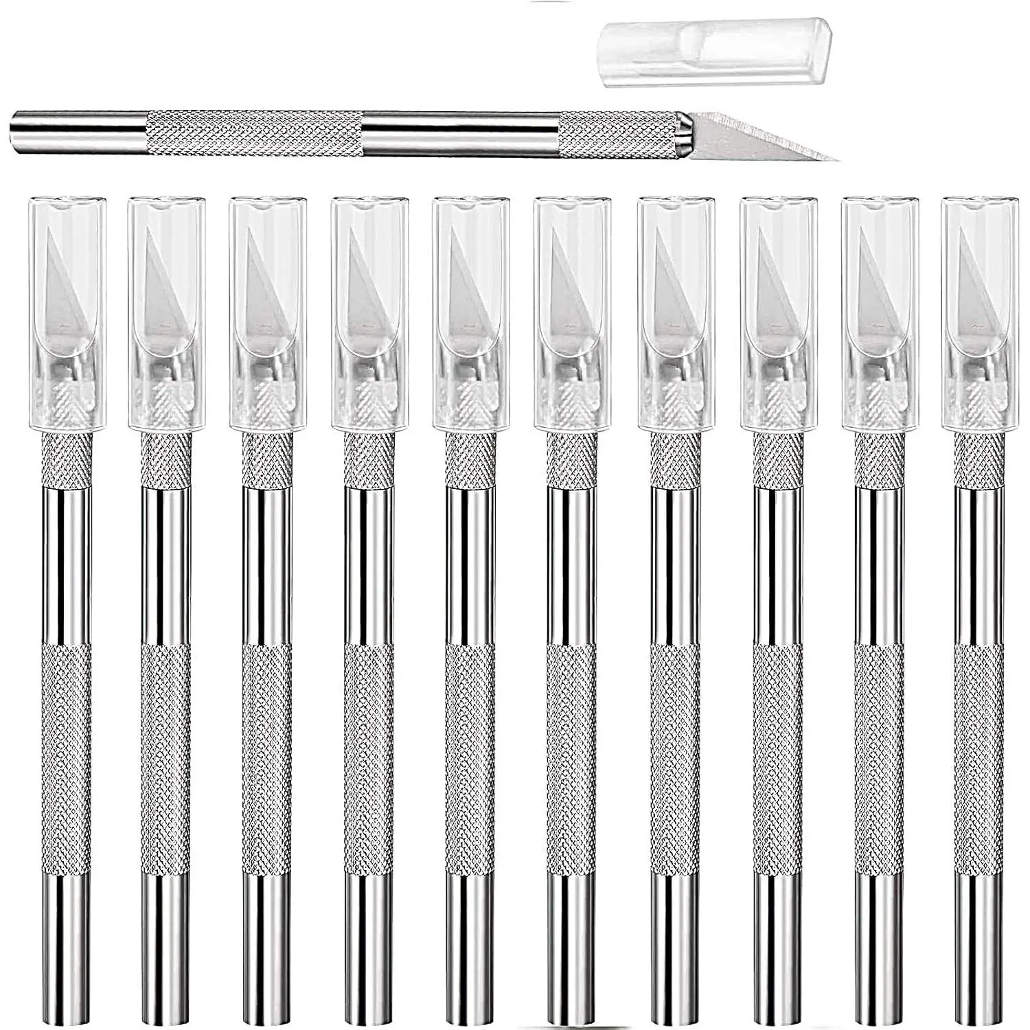 15 Pack Exacto Knife Set, Hobby Knife, Back to School Supplies Craft Knifes Kit for Art, Carving, DIY, Scrapbooking, Art, Cutting, Stencil(Silver)