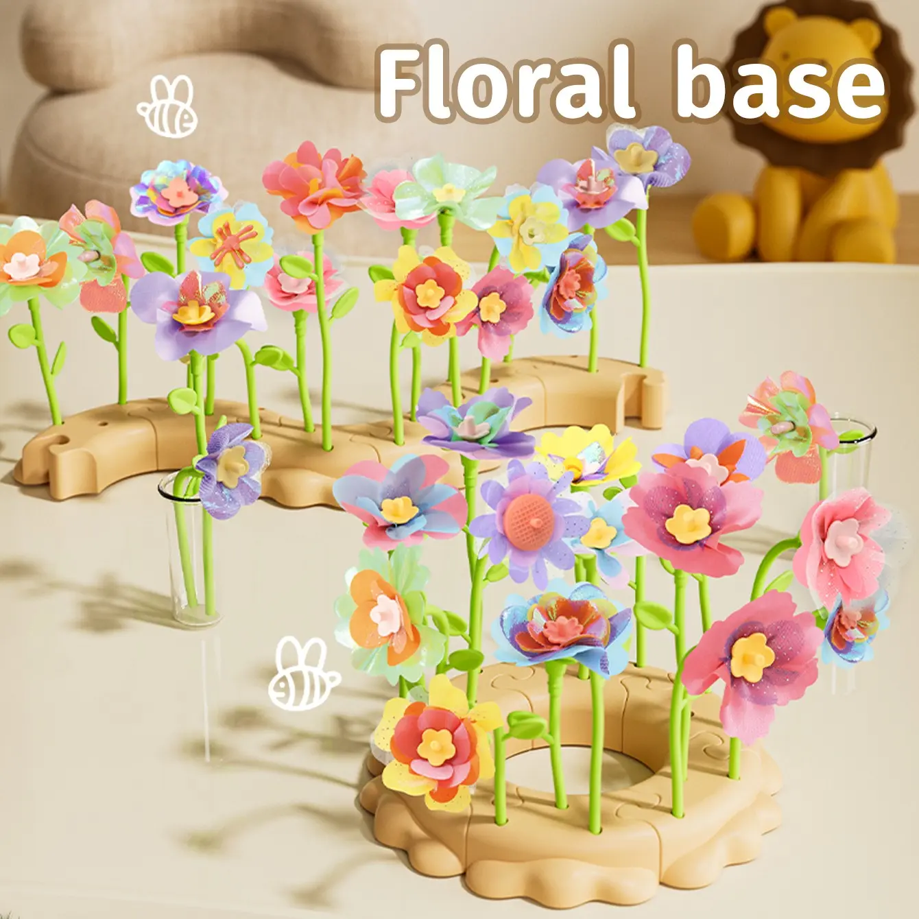 1 piece of children's DIY floral art machine toy for making handmade flower bouquets, flower pressing machine, realistic flower arrangement tools, versatile garden, birthday gift