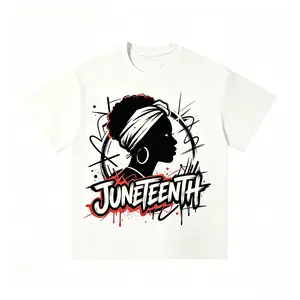 Graffiti Black Queen Side Profile Juneteenth Graphic T Shirt, Vintage Street Art African American Freedom Day Short Sleeve Tee, Black Pride Black History Month Casual Crew Neck Top Gift For Black Women