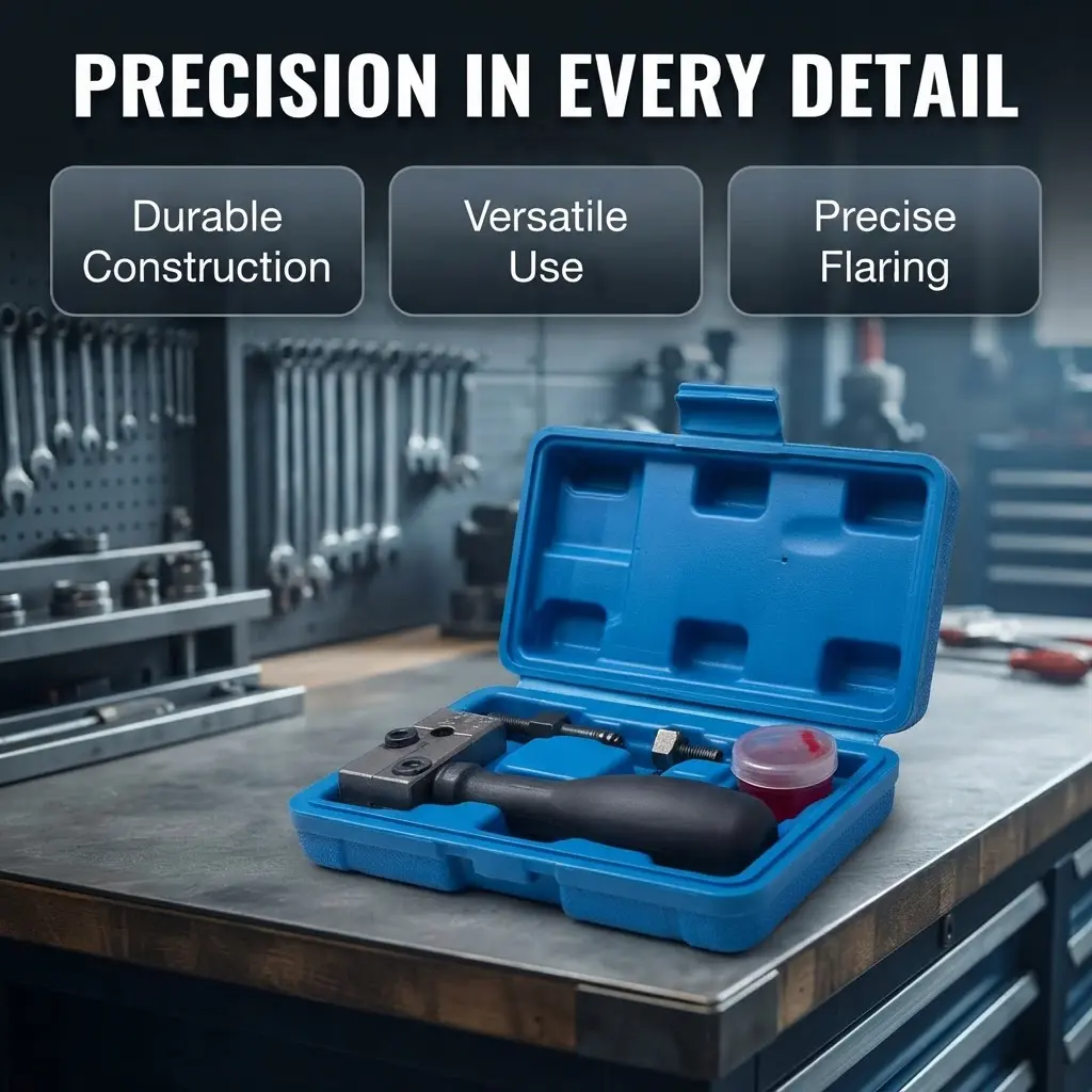 Universal Automotive Brake Pipe Flaring Tool Kit, 3/16" Tube Single & Double Flare Tool, Professional Brake Line Double Flaring Set for Auto Brake Line Repair # AutoRepairTools # MechanicGear