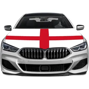 England Flag Car Hood Cover 4x5 Ft England Hood Cover Protector Stretch Polyester Fabric Covers Removable Automotive Accessories Fit Cars Trucks SUVs