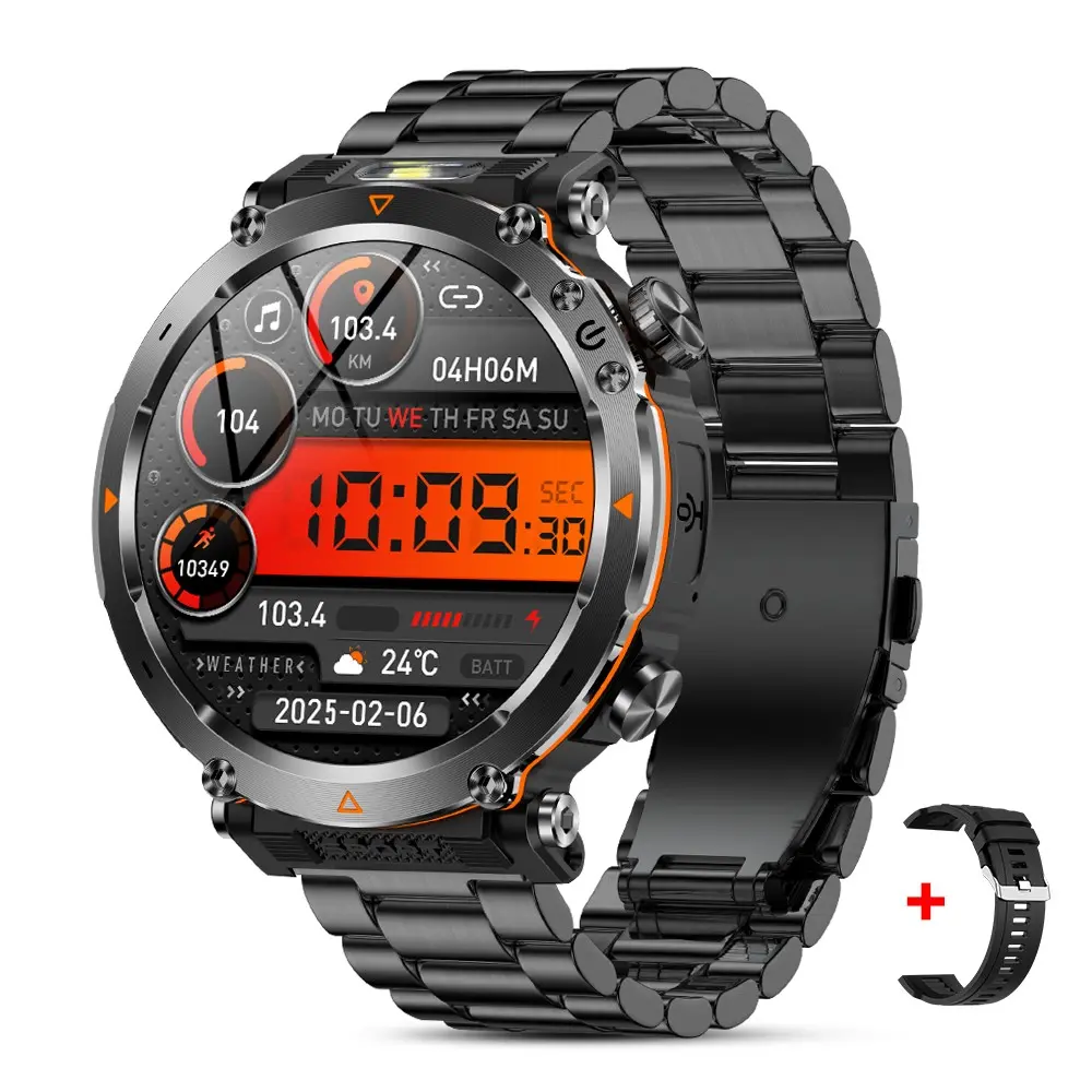 MEVADEN 1.7 Inch Large Screen Multifunctional Smartwatch,100+ Sports Mode Outdoor Fitness Tracker,Answer/Make Call Message Reminder,Compass,600mAh Large Capacity Battery Smart Watch for Men's Gift