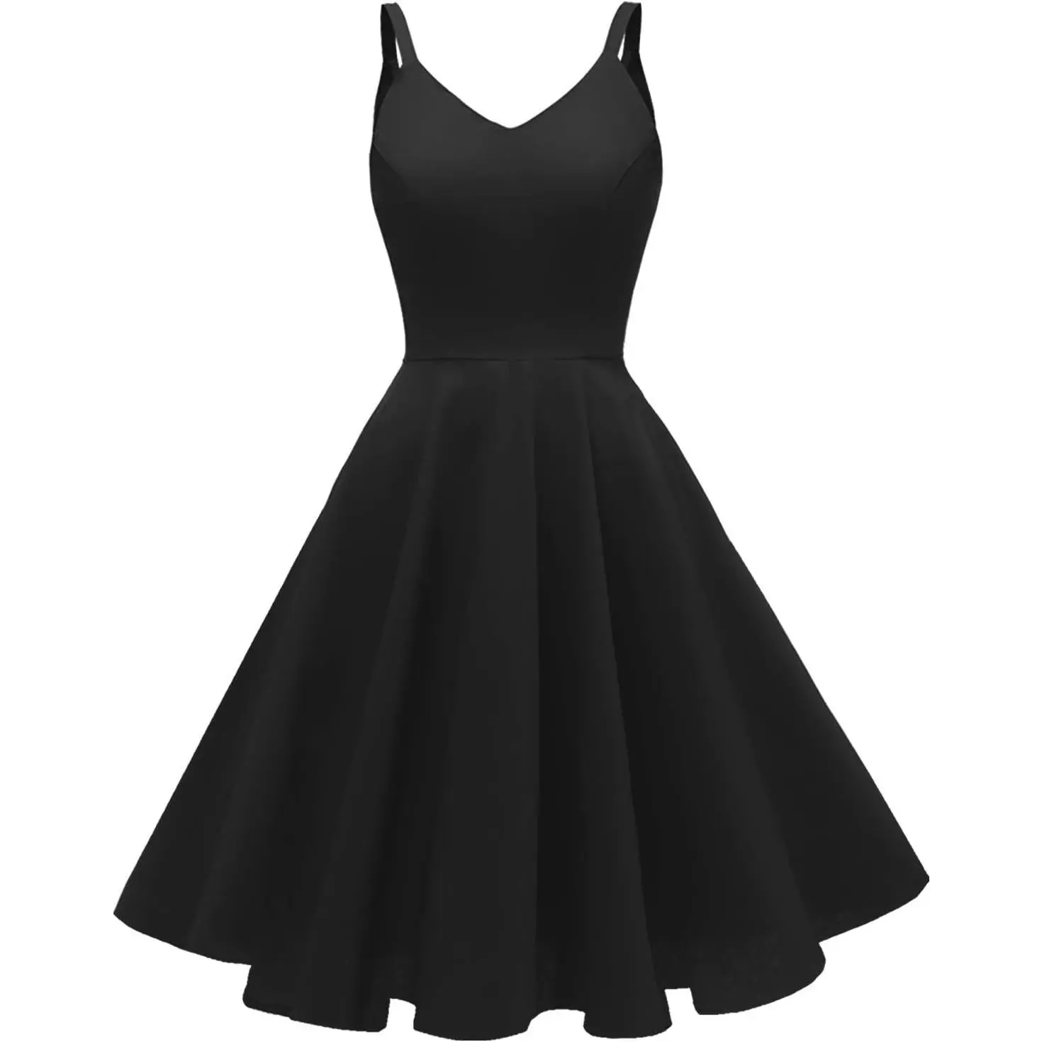 Women's 1950s Retro Vintage Spaghetti Strap Cocktail Swing Dresses with Pockets
