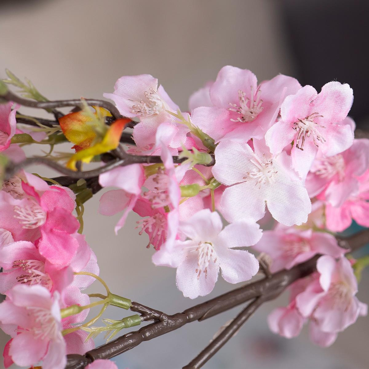 Spring artificial flowers, multi-branched cherry blossom branches, wedding floral arrangements, home decor artificial flowers, hotel decorations, artificial peach blossoms