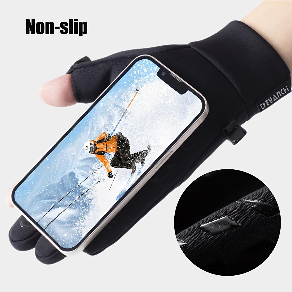 Winter Touchscreen Warm Gloves Outdoor Sports Cold-Resistant and Windproof Gloves for Men and Women, Cycling, Fishing, Running Gloves, Flip-Top Fingerless Gloves