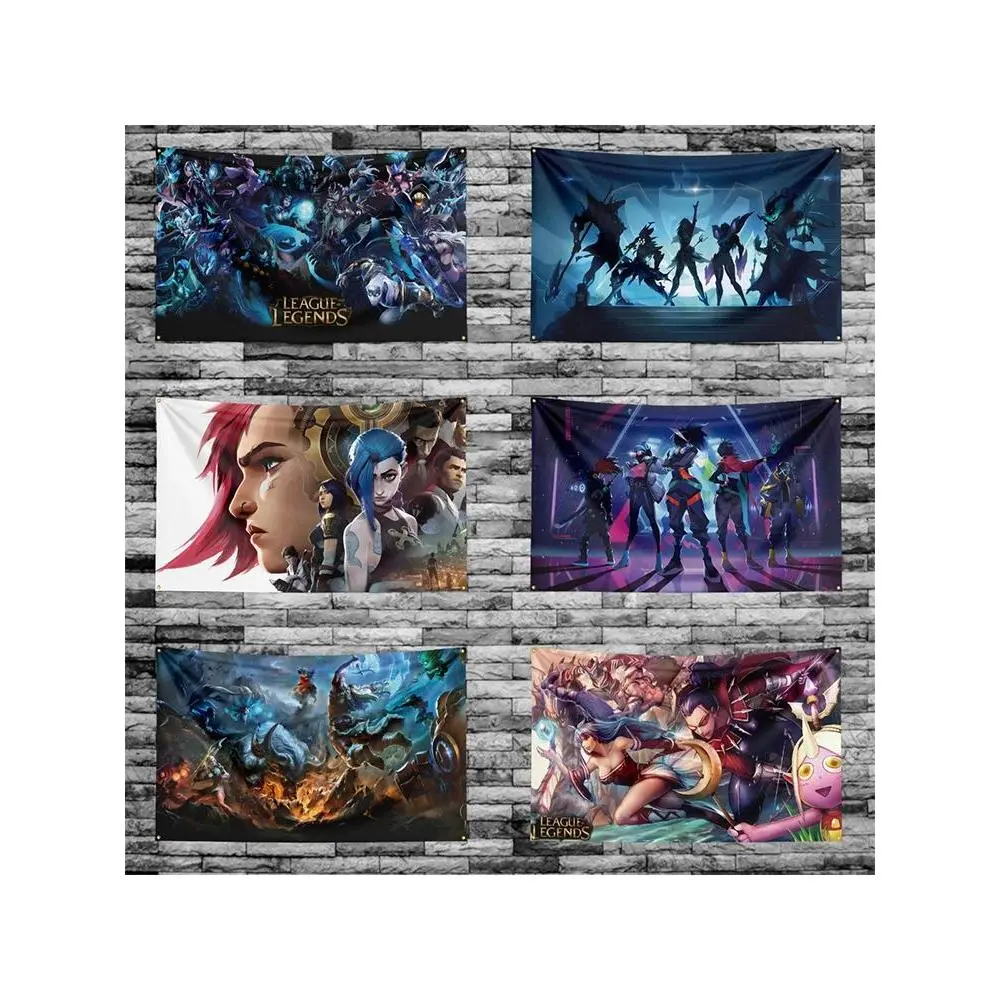 90*70inch Leagues of Legends Flag-LOLS Polyester Digital Printed Game Tapestry Curtain For Decor Arcane