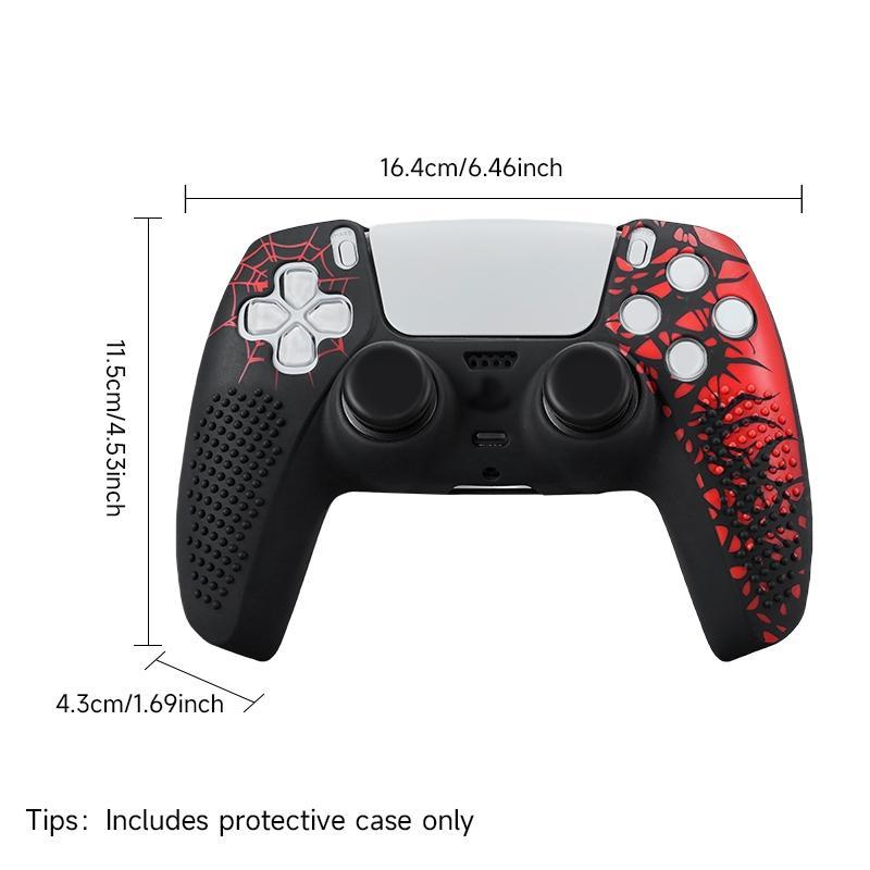 Silicone Game Controller Protective Case, Game Controller Protector with 2 Thumb Grip Cap, Soft Shell, Gaming Accessories for PS5 Controller, Cover