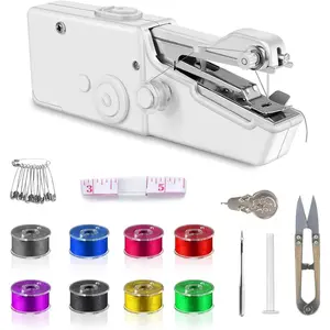 Sewing Machine, and Easy-to-Use Mini Sewing Machine, Battery and USB Operated, for Beginners and Home Use - White