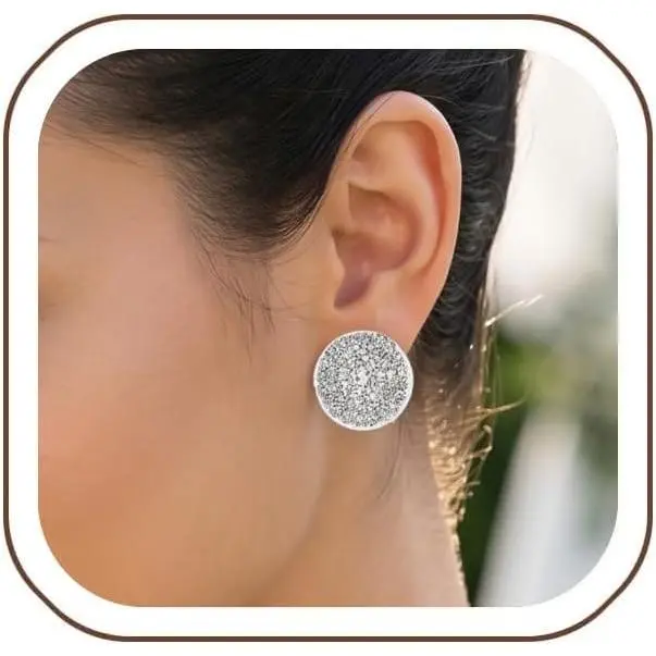 Statement  Stud Earrings for Women Luxury Prom  Rhinestone Earrings for Women Sparkly Aretes Plateados Elegantes Bling Trendy