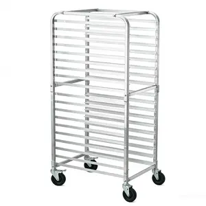 Garvee 20 Tier Aluminum Bun Pan Rack with Lockable Casters, Large Capacity Commercial Mobile Bakery Cooling Rack Trolley for Kitchen Restaurant, 20"W x 26"D x 70"H