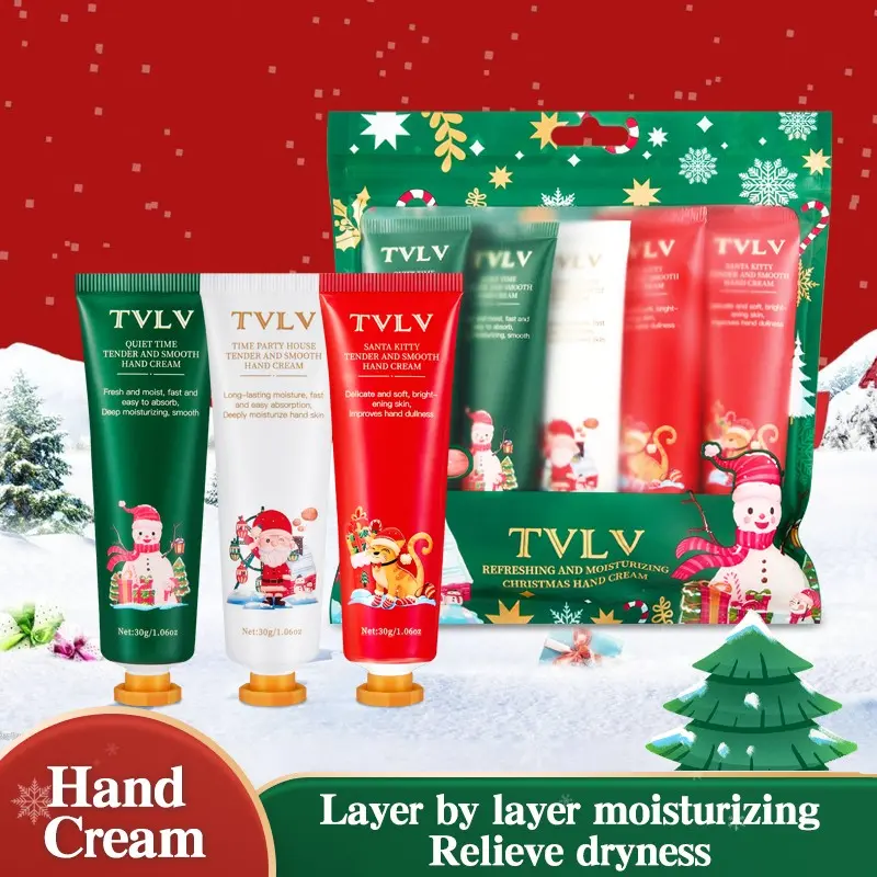 Fragrant Christmas Hand Cream Set, Long-Lasting Moisturizing, Nourishing and Hydrating, Improves Rough and Dry Skin, New Year Hand Care Kit