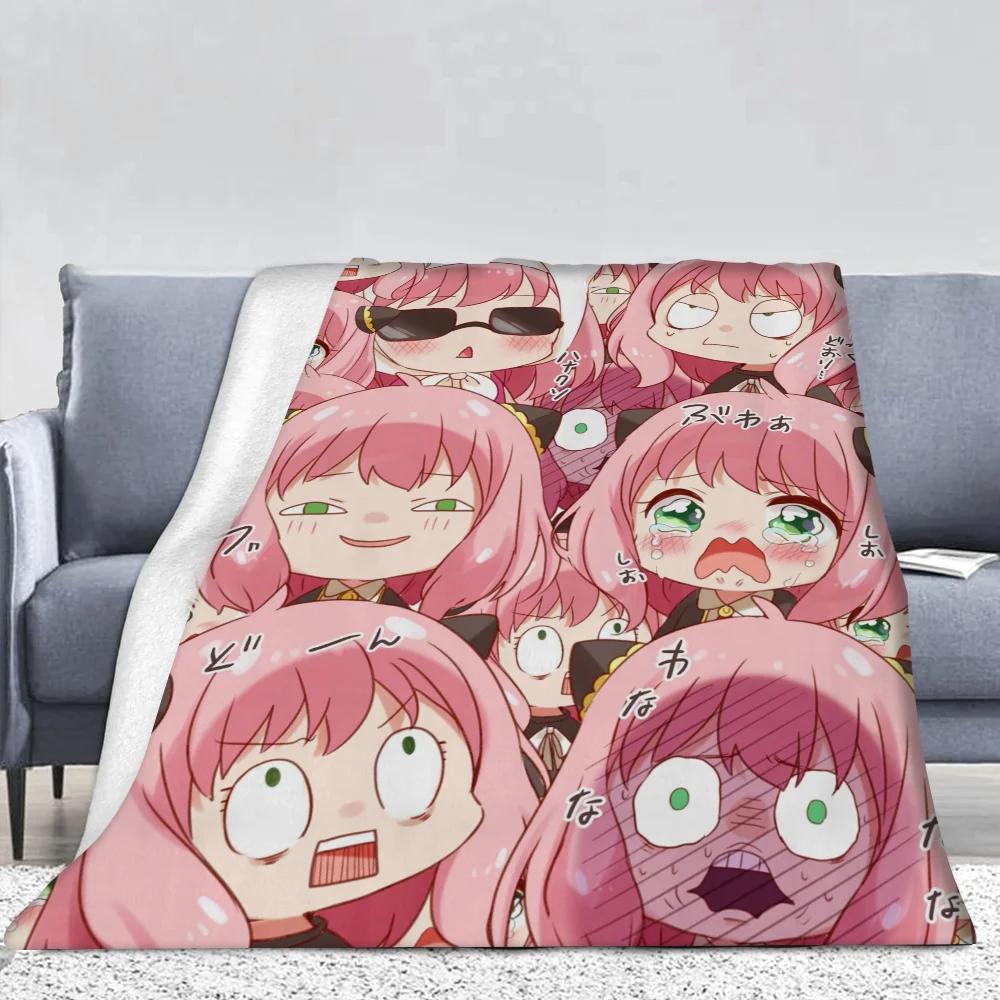 Anya Anime Spy x Family Printed Blanket Cozy Blanket for Couch Sofa Bed Living Room,Anime Blanket