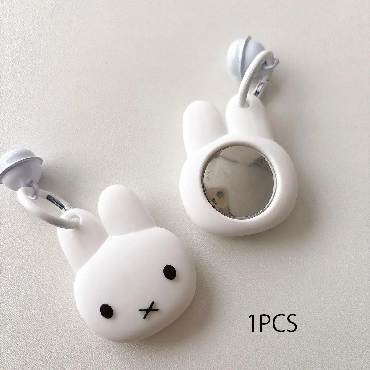 Cute Rabbit Design AirTag Case, AirTag Holder, Cartoon Rabbit Design Anti-lost Case, Pet Positioning Tracker Anti-lost Protective Cover, AirTag Keychain Pendant Protection