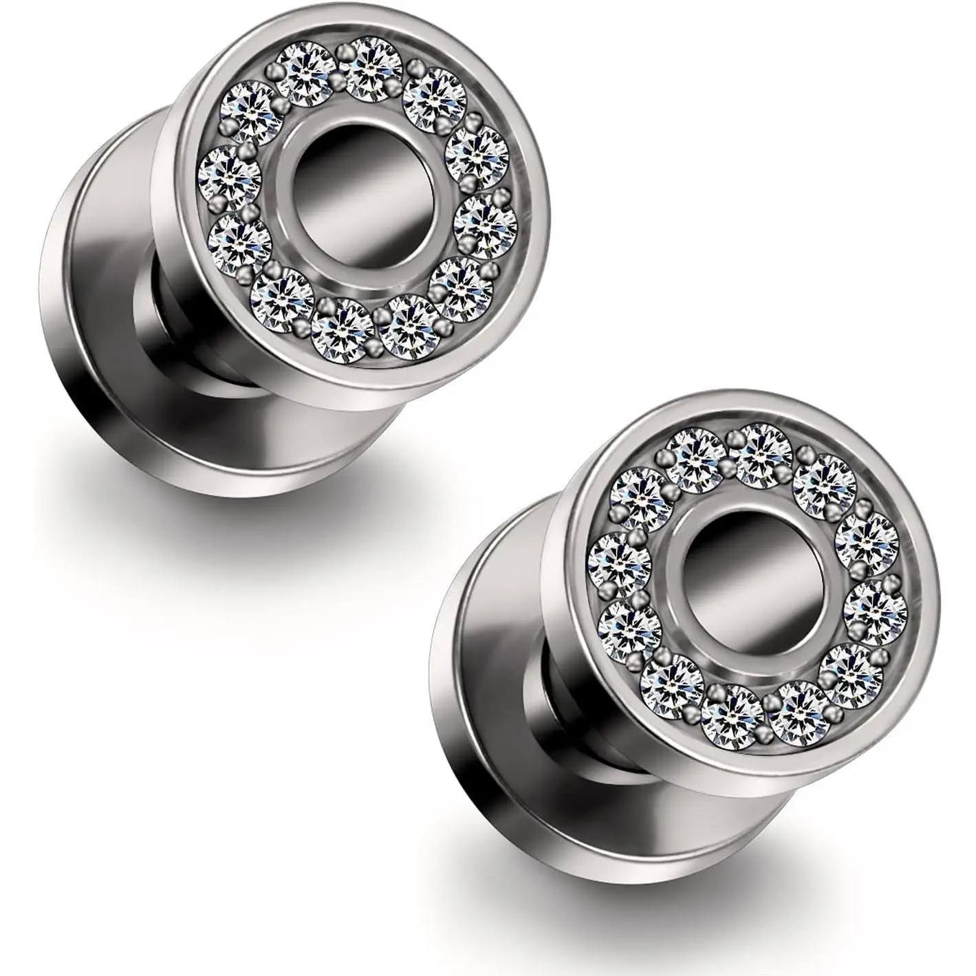 10G 8G 6G 4G 2G 0G 00G F136 Titanium Ear Gauges Screw Fit Flesh Tunnels Plugs Earrings Hypoallergenic Implant Medical Grade Surgical Steel Earring Plugs Piercing Jewelry for Women Men(Gift)