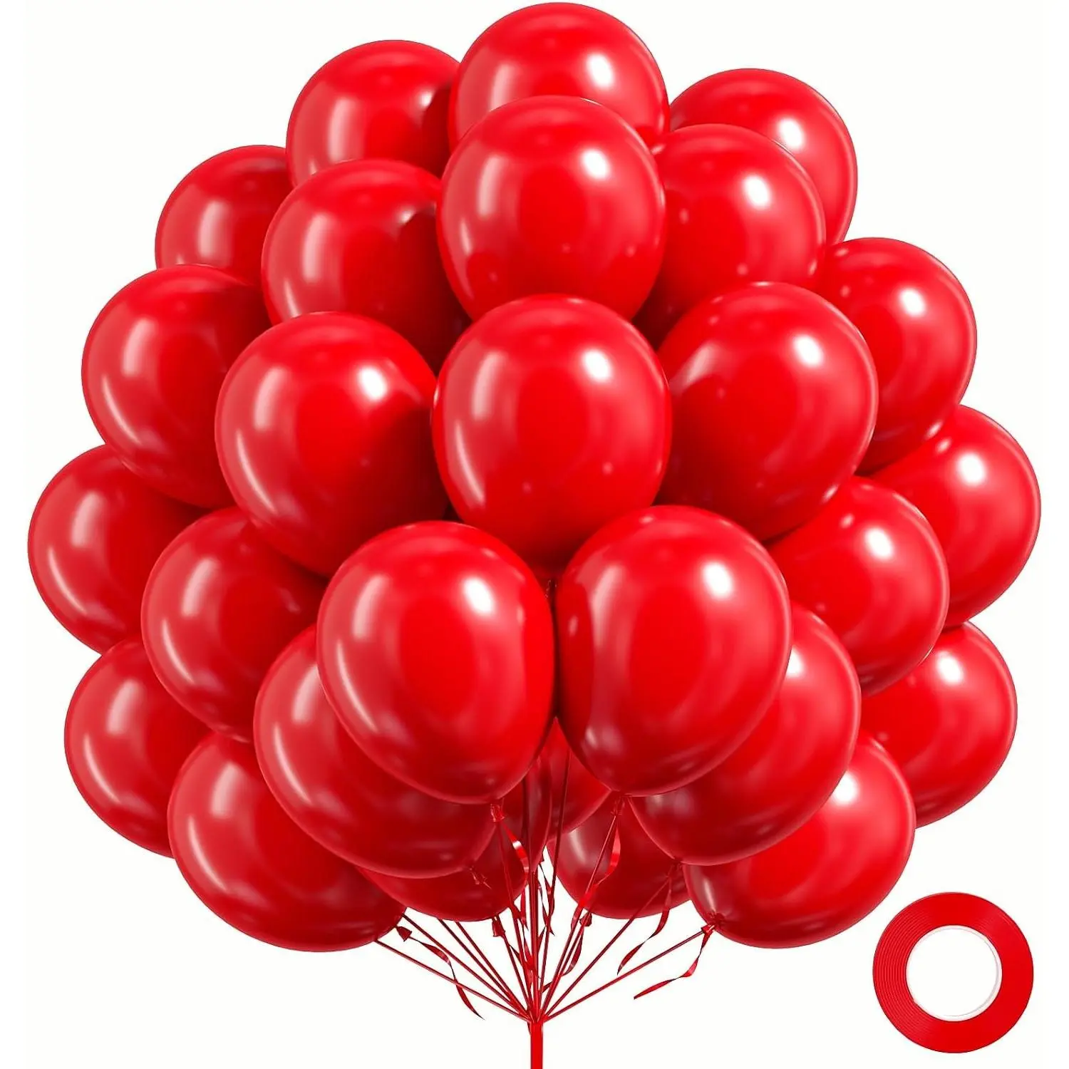 100 Pack Red Balloons 12 inch Red Latex Balloons | Valentines Day, Birthday, Wedding Party Decorations