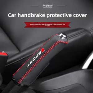 Cross-Border Car Leather Handbrake Cover Sport Anti-Slip Gear Shift Cover Shift Lever Cover Dustproof Auto Interior Accessories