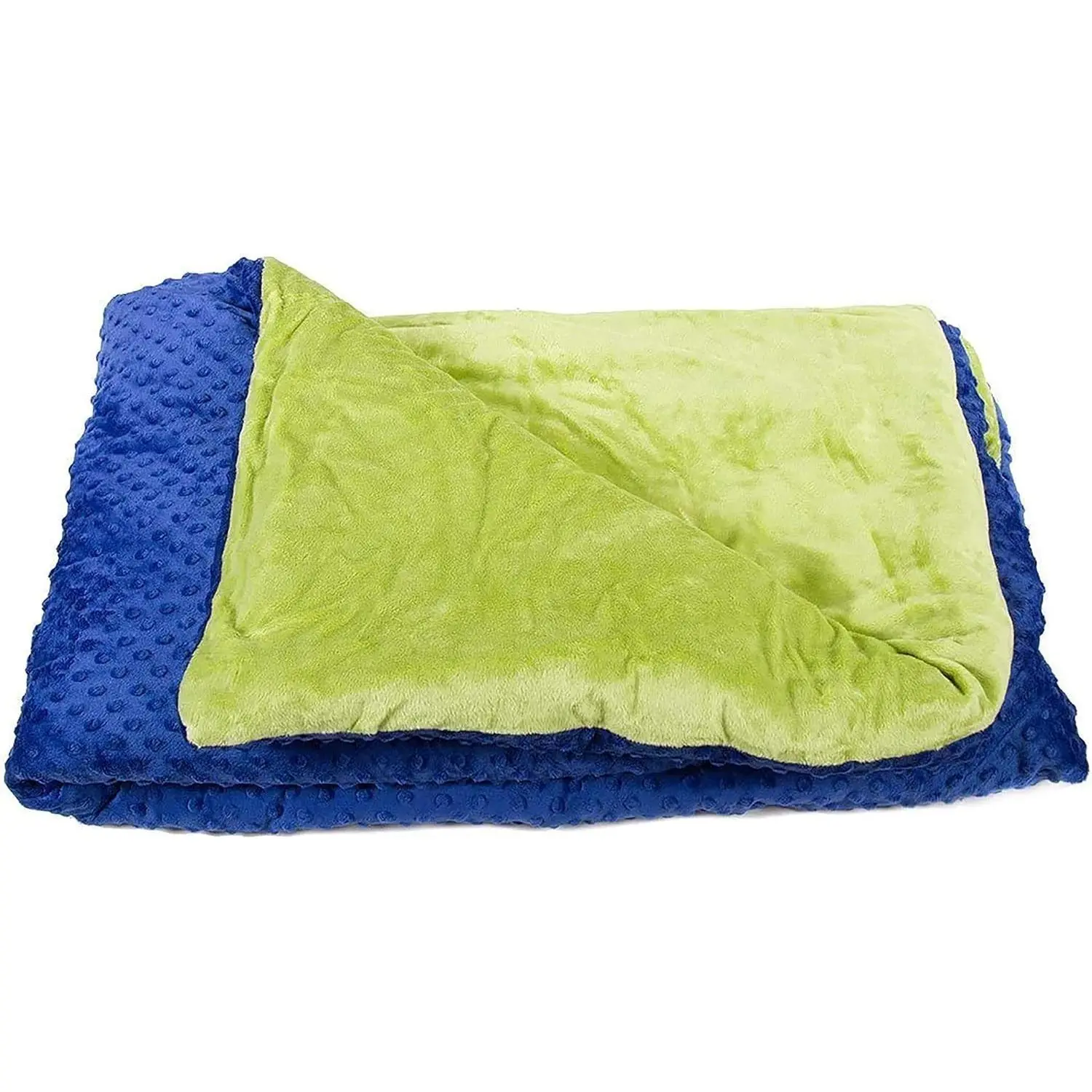 Kids Weighted Blanket - 7lb Cooling Bamboo Rayon Blanket with Washable Minky Cover, Cooling Beads - Sensory Support for 40-70lb Kids, Blue, All Seasons, Weight Support