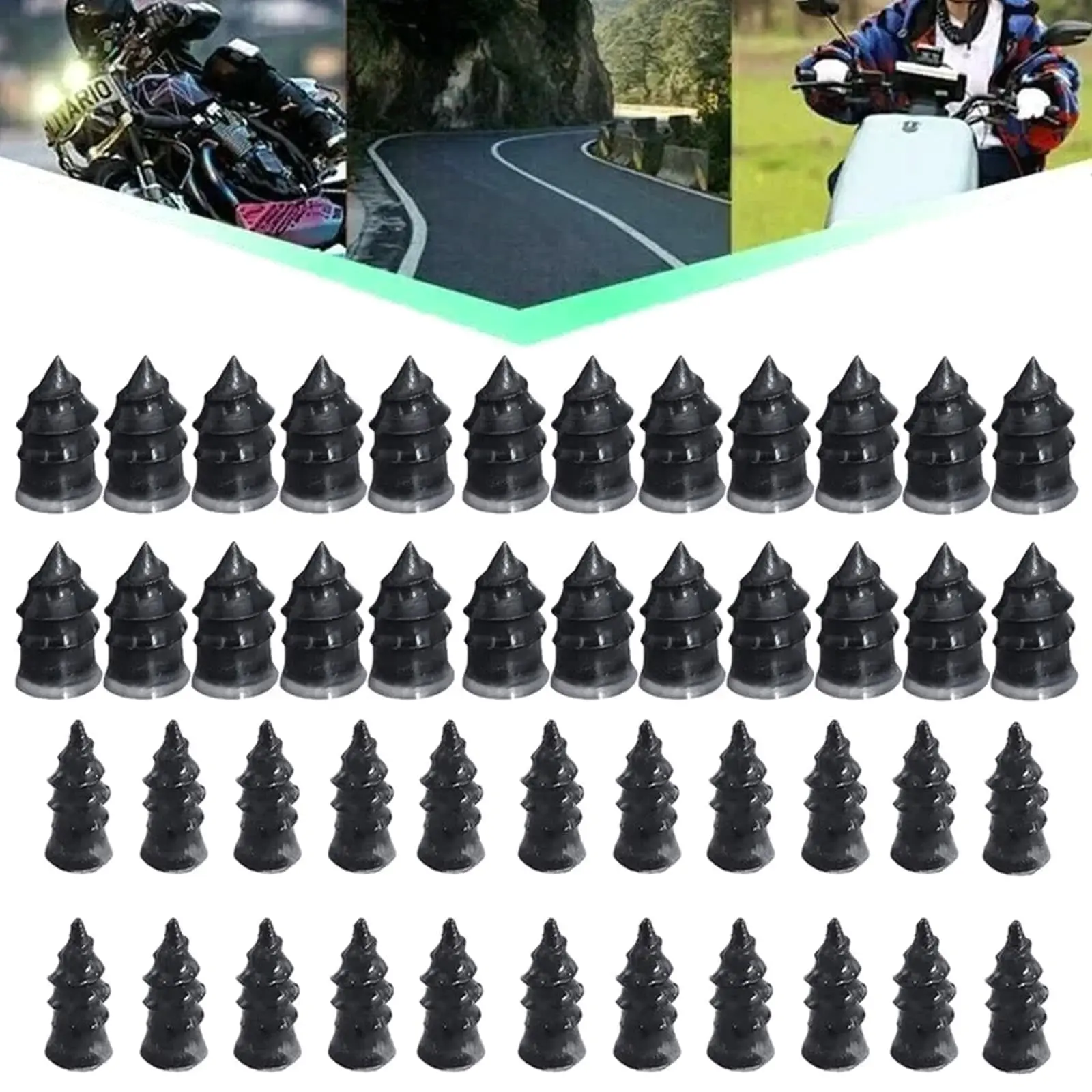 60 Pcs Professional Screw-In Rubber Plug Puncture Repair Kit, Tire & Lug Tools for Car & Motorcycle, Automotive Car Wheel Tyre Repair Tools & Kits for Self-Service Maintenance