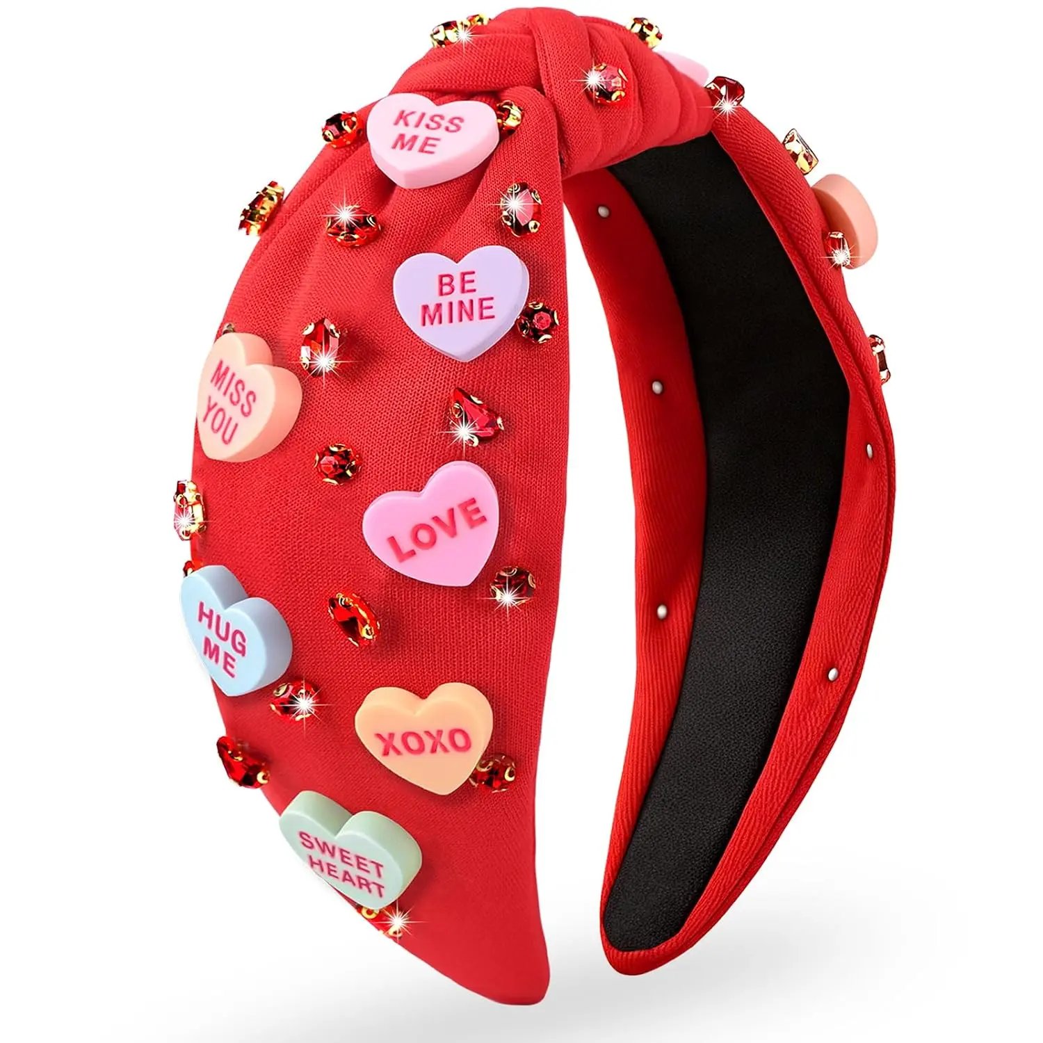 Valentines Headband【Adjustable】【Lightweight】【 Material】 Valentines Day Accessories For Women,Red