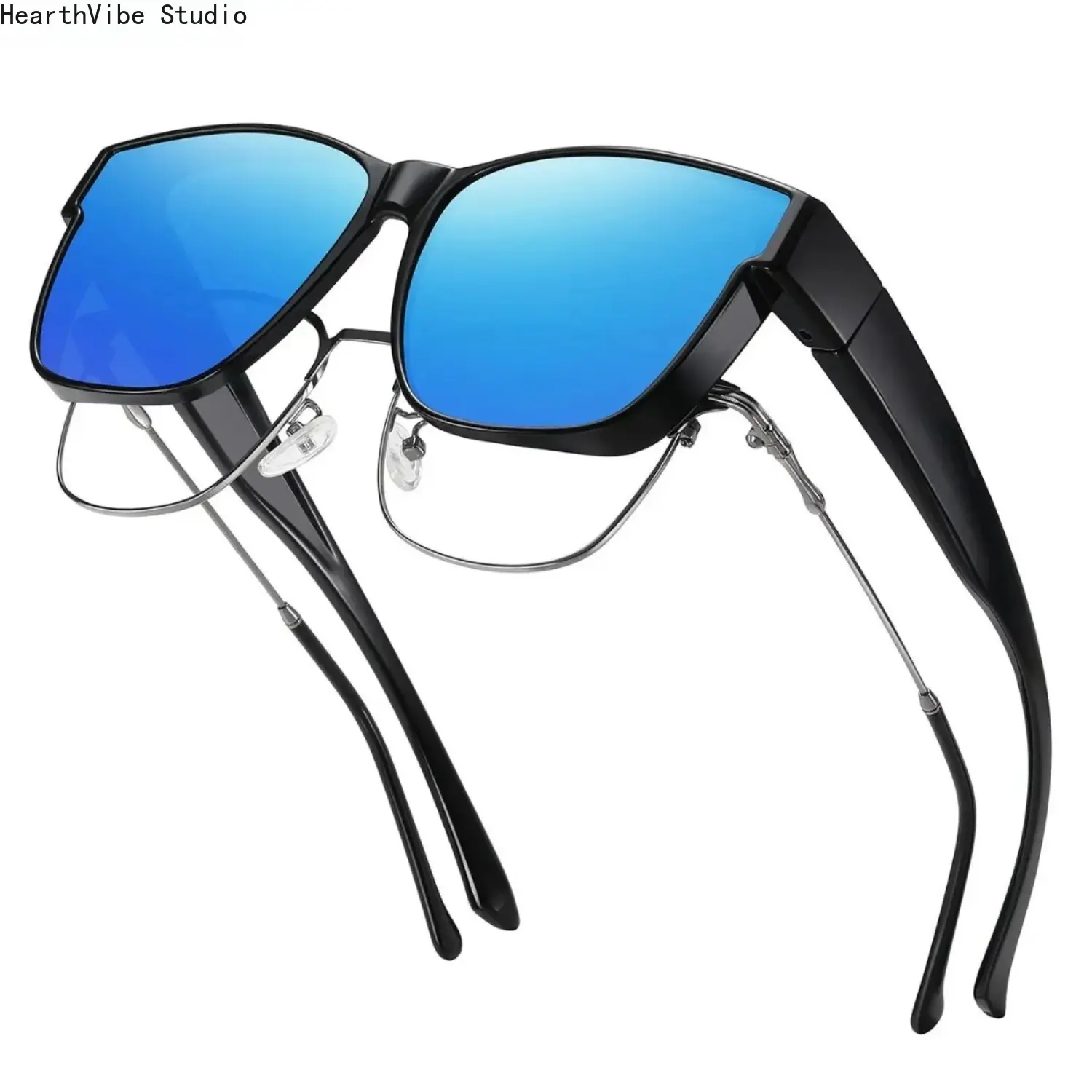 Oversized Fit Over Sunglasses for Men and Women, Modern Lightweight Square Frames with HD Polarized UV400 Lenses for Daily Wear & Driving, Sporty Polarized Sunglasses, Fashionable Frames Sunglasses, Men's Sunglasses