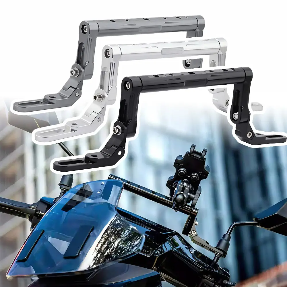 Adjustable Orion Electric Bike Upgrade Balance Bar, High Precision Aluminum Alloy Multi-Function Extension Bracket, No-Drill Installation for Phone Holder,Resistant Deformation,Black Silver Titanium,Thickened crossbars,Motorcycle Accessories