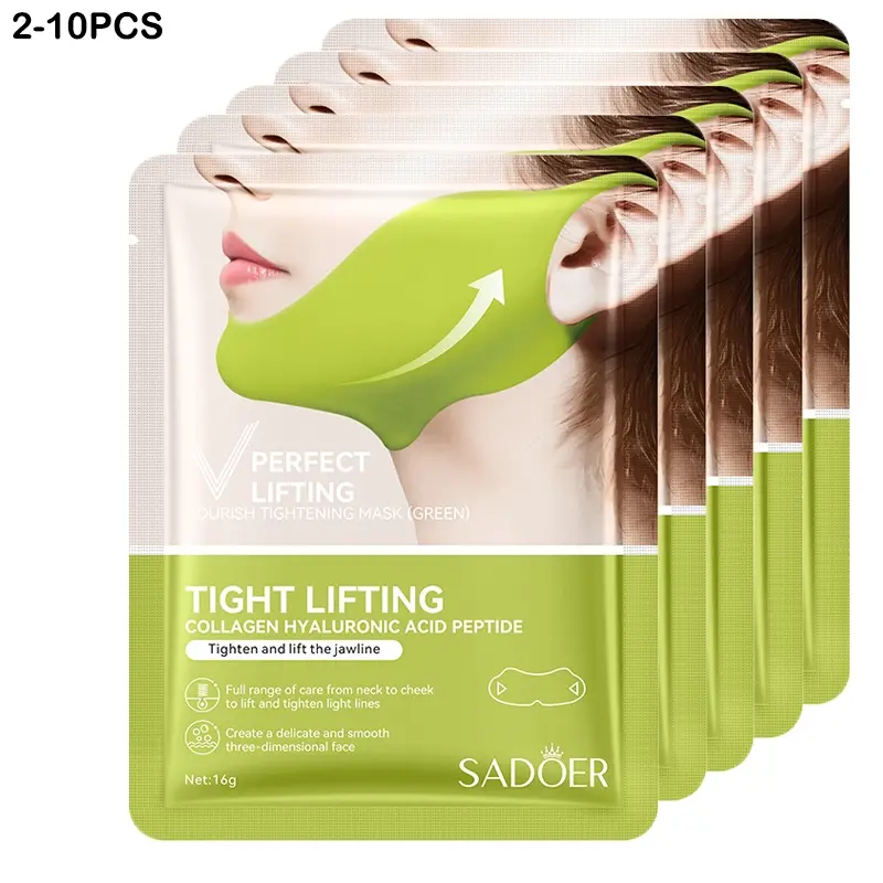 Collagen peptide V-shaped lifting and firming mask, collagen, soothing and cooling, firming, smoothing and hydrating, jawline lifting care, Korean skincare product.