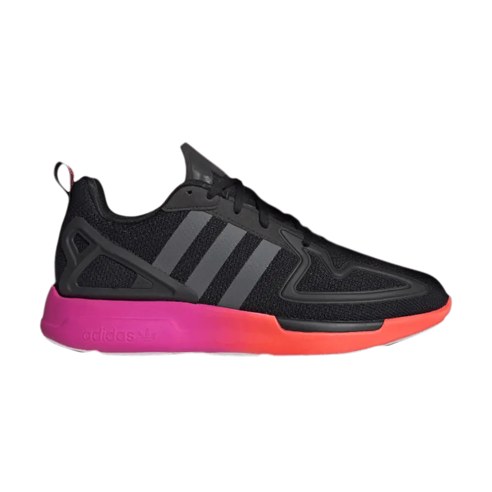 Adidas ZX 2K Flux 'Gradient Sole - Core Black' (Unisex) Core Black/Grey/Shock Pink lifestyle casual shoes FV9970