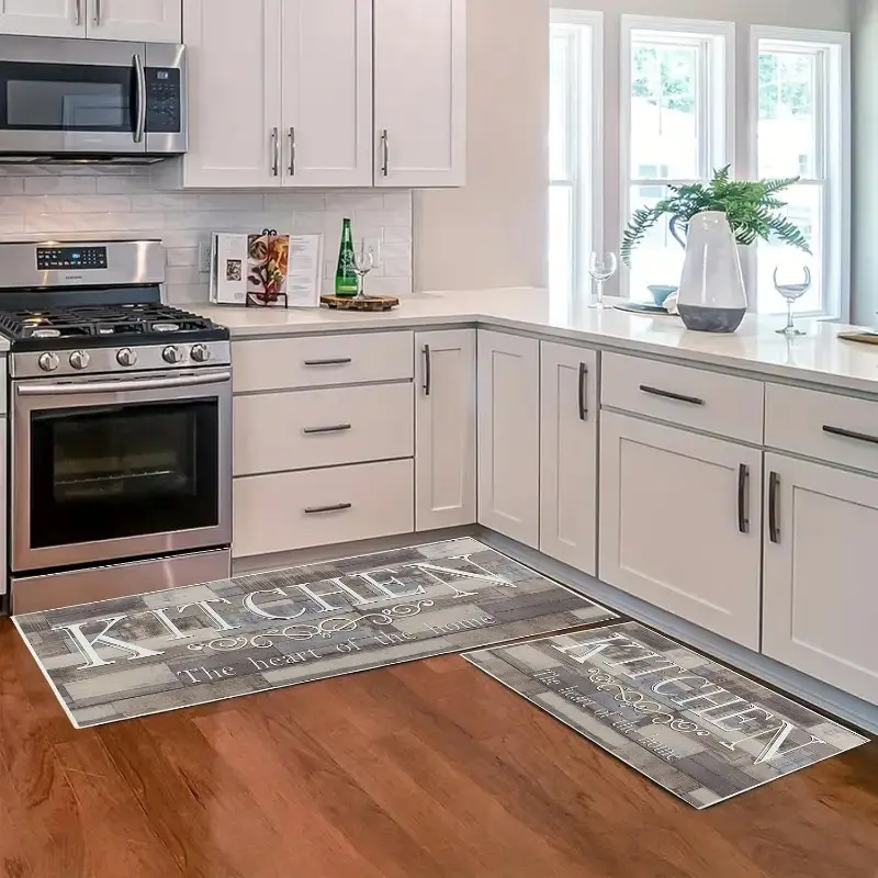 2PC High-quality non-slip kitchen mat, durable, easy to clean, hand washable, suitable for home entrances, laundry rooms, bathrooms, hallways, living rooms, etc. Non-slip carpet, living room carpet, home decor carpet.