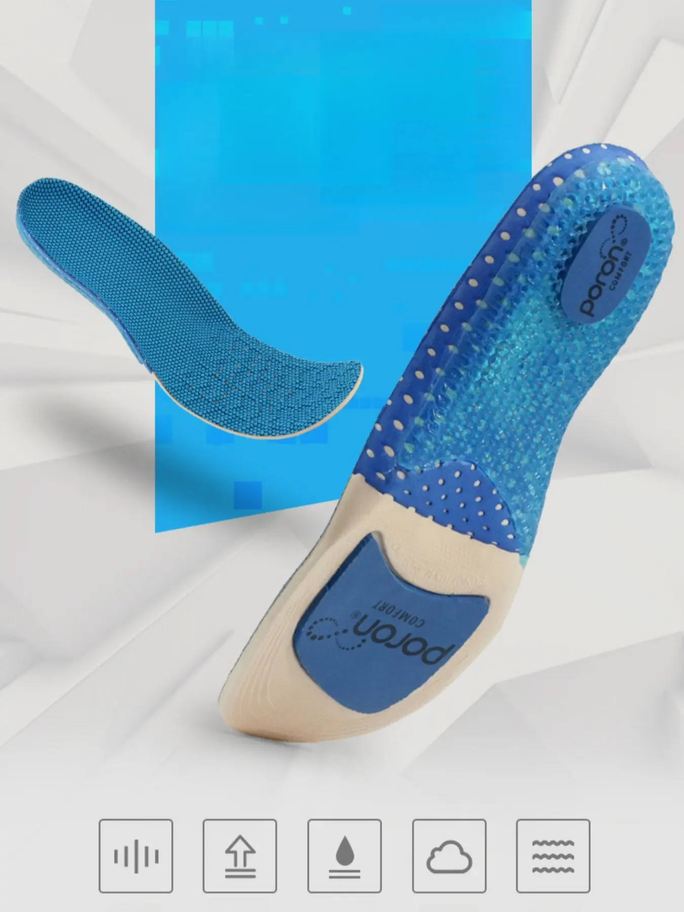 High Elastic Eva Sports Insoles, Basketball Soccer Shoe Inserts, Shock Absorption Cushioning, All-Season Casual Solid Design