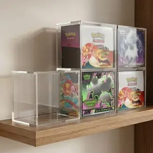 5mm Acrylic Etb Card Display Box with Magnetic Seal, New 2026 Edition, Stackable Storage for Card Collectors and Sports Memorabilia