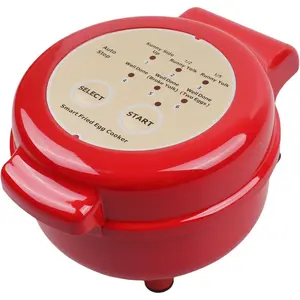 Fried Egg Cooker, Automatic Fried Egg Maker for 6 Features like , Over Easy, Fully Cooked & . Auto Power Off, , Round Shape, Non Stick Coating (Red)