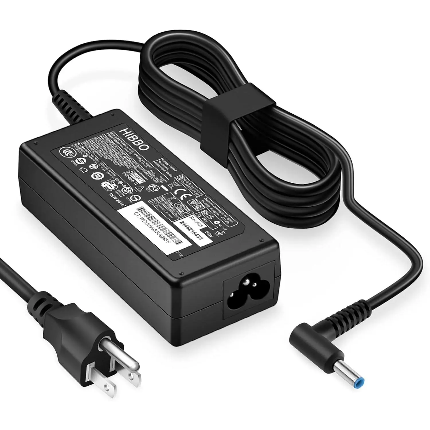 Charger Compatible with HP Laptop Computer 65W 45W Smart Blue Tip Power Adapter