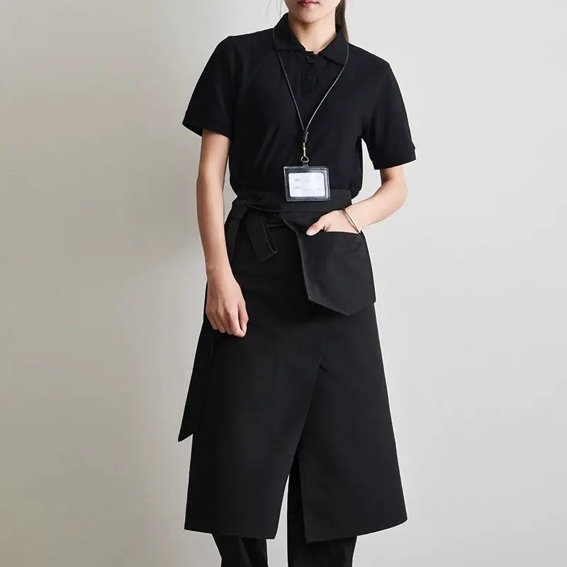 Comfortable Wrap Half Apron, Durable Server Uniform Apron, Ideal for Bistro Bakery, Stylish and Practical Design, Server Aprons