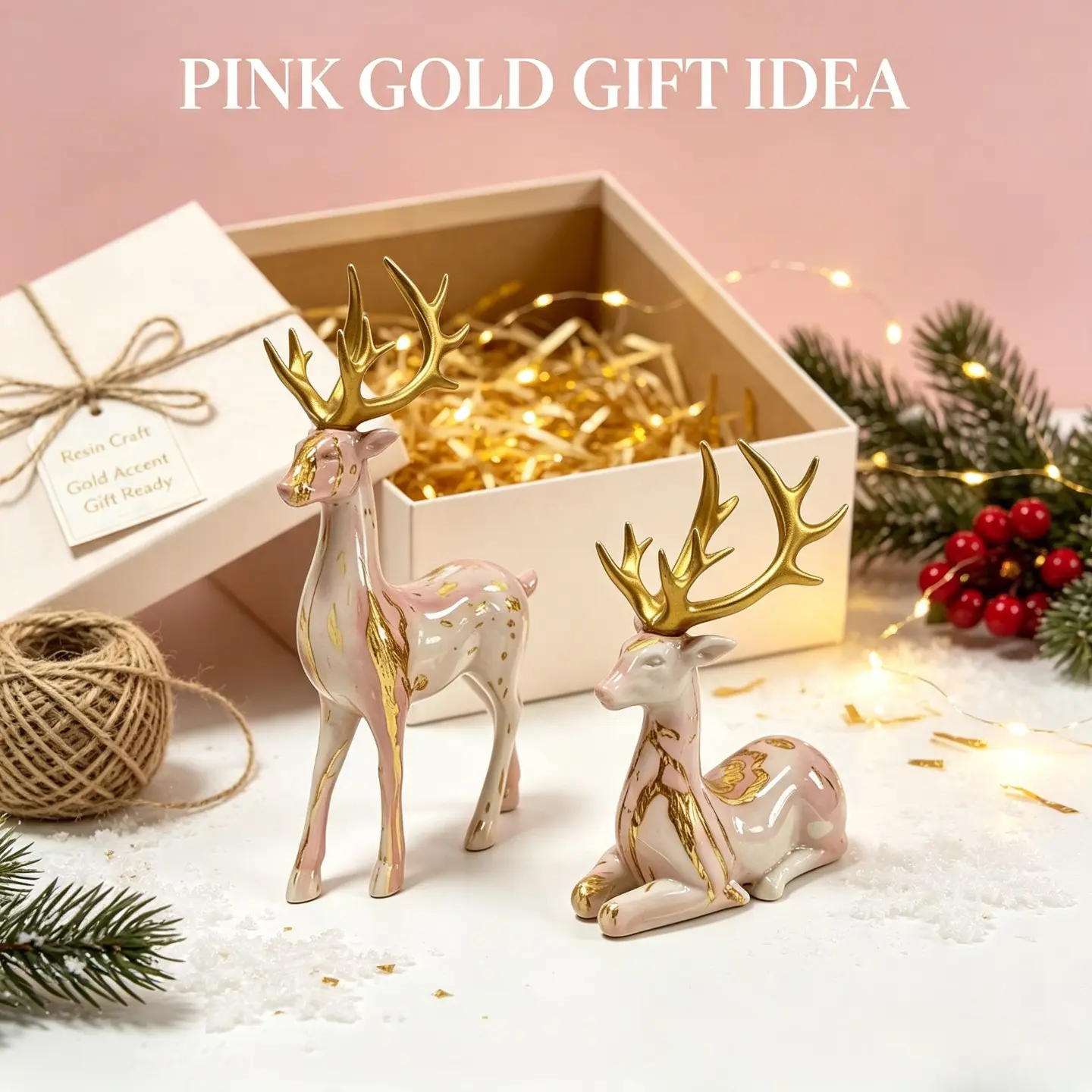 Colorful Graffiti Reindeer Resin Statue Golden Antler Christmas Deer Figurine Multicolor Painted Xmas Tabletop Mantel Snow Scene Holiday Home Decor Gift