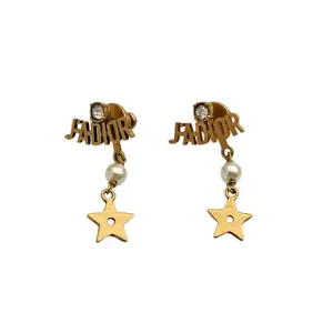 Pre-owned DIOR Jadior Star Earrings AlloyP226257534