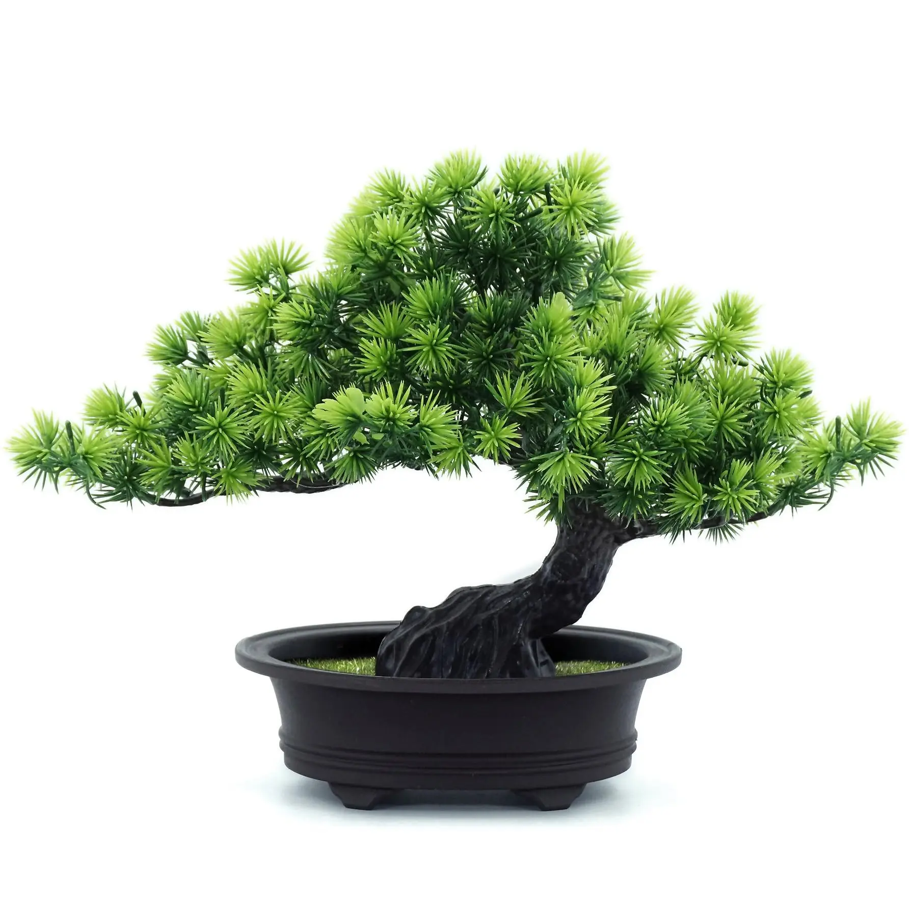 Artificial Bonsai Tree Decorative Fake Plants for Home Decor, Living Room Bathroom Bookshelf Entryway Table Wall Shelf Modern Farmhouse Decor, Green, Artificial Potted Trees, Artificial Topiary Trees