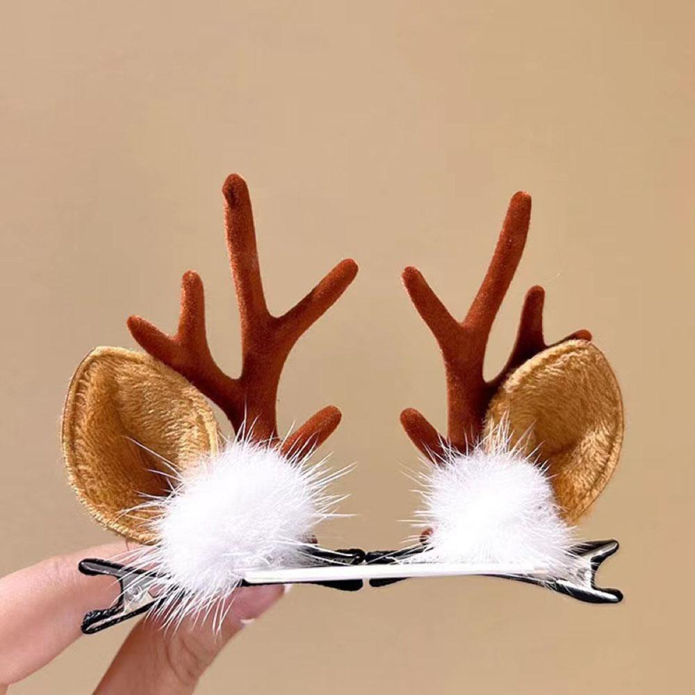 1 Pair Christmas Antler Hair Clips,Christmas Hair Decoration for Children,Deer Ear Headbands,Adult Headwear Hair Accessories
