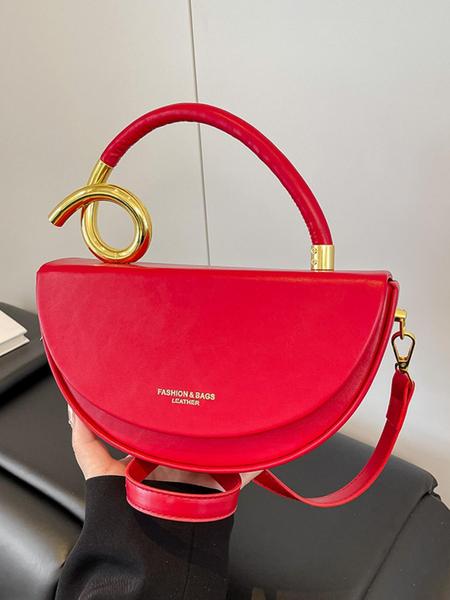 Women's Fashionable Solid Color Handbag, Crescent Bag, Casual Versatile Stylish Crossbody Bags for Daily Commuting, Stylish High-end Commuter Bag for Party and Shopping