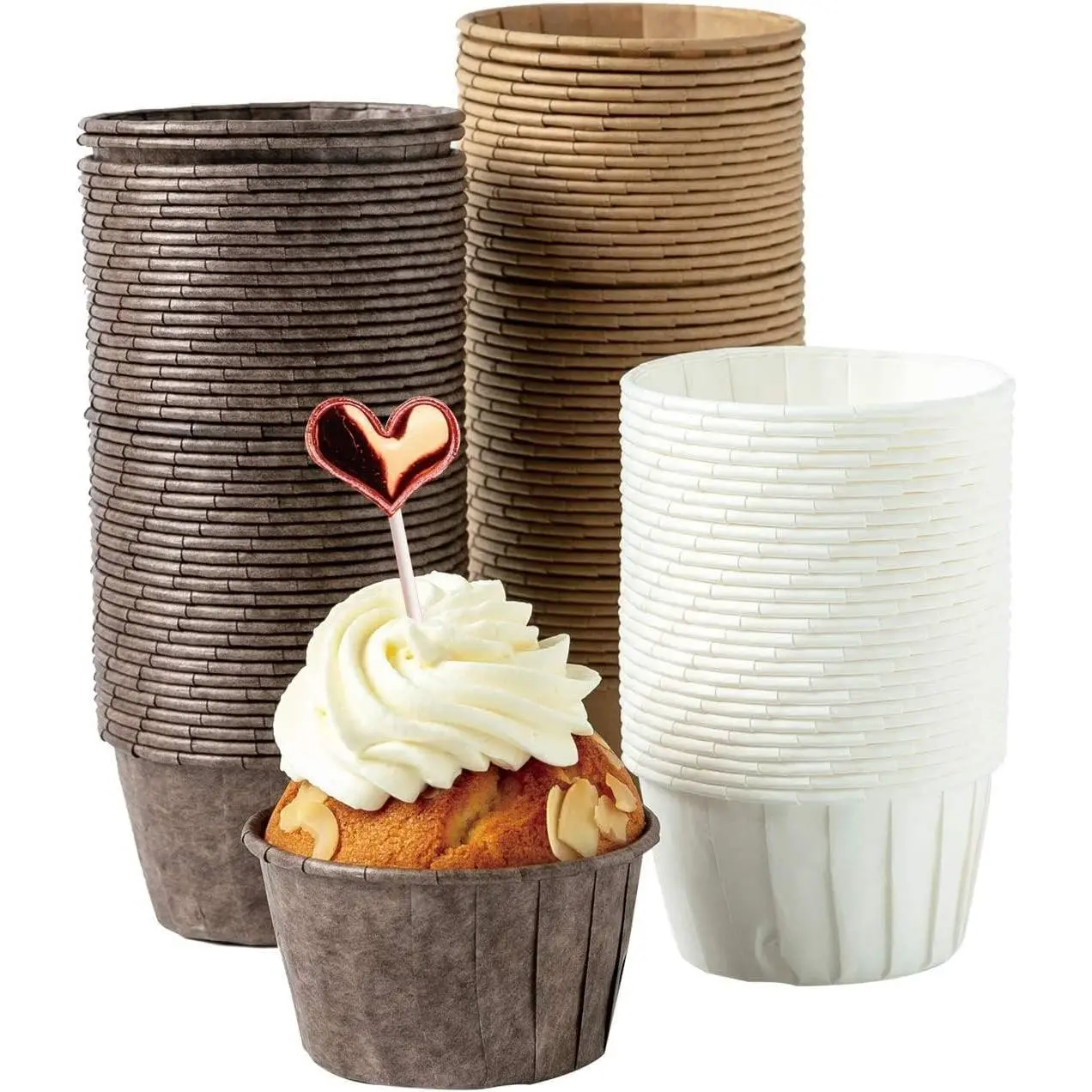 Cupcake Liners 150 count, Standard Size Muffin Baking Liners | Christmas Cupcake Liners, Heavy Duty Greaseproof Wrappers for Bakery, Birthday Party, Holiday Baking and Daily Kitchen Use