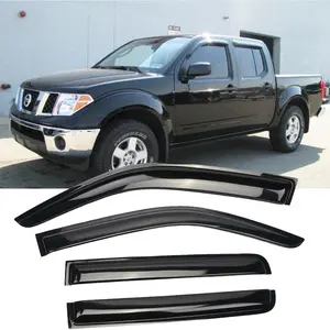 Side Window Wind Deflector fit for 2005-2022  Frontier Crew cab (with 4 Full Size Doors),4pcs Dark  Nice Rain Guards Set, Out- Tape  Window Visor 94407