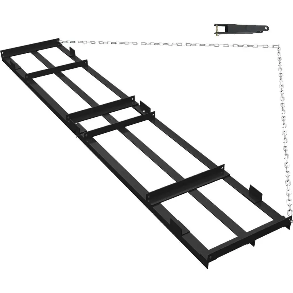 4ft Tow Behind Drag Harrow Driveway Grader with 6ft Chain - Heavy Duty Gravel Leveler for Lawn Tractor, ATV, 2-Part Quick Disassembly, 5-Minute Tool-Free Setup, 30-Day Money-Back Guarantee, Agile Maneuverability for Estates