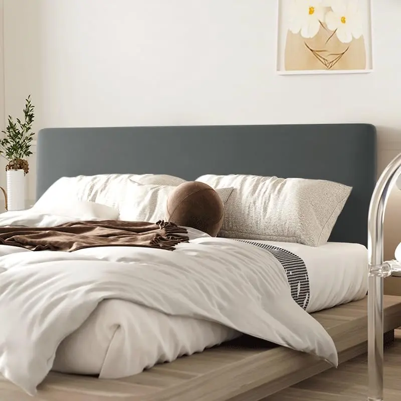 Velvet Headboard Covers, Stretch Bed Headboard Slipcover for Queen Cal King Size, Color Dustproof Protector Cover for Bedroom,Grey,Queen:59.0in