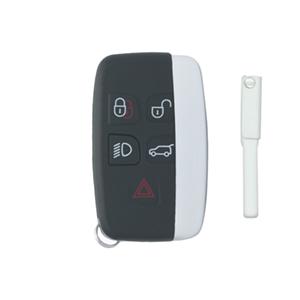 Replacement Key Shell + Uncut Blank Emergency Insert Key Compatible with Land Rover Range Rover Jaguar XF XJ XE F-PACE F-Type 5 Button Smart Keyless Entry Remote Key Case Fob PG705N