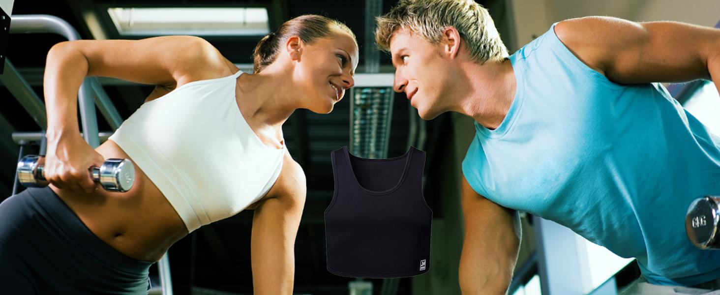 AGS JOCKMAIL Men's Neoprene Brace Vest Chest Support Strap Fitness Gym Sports Bra Vest Mens Chest Compression Vest