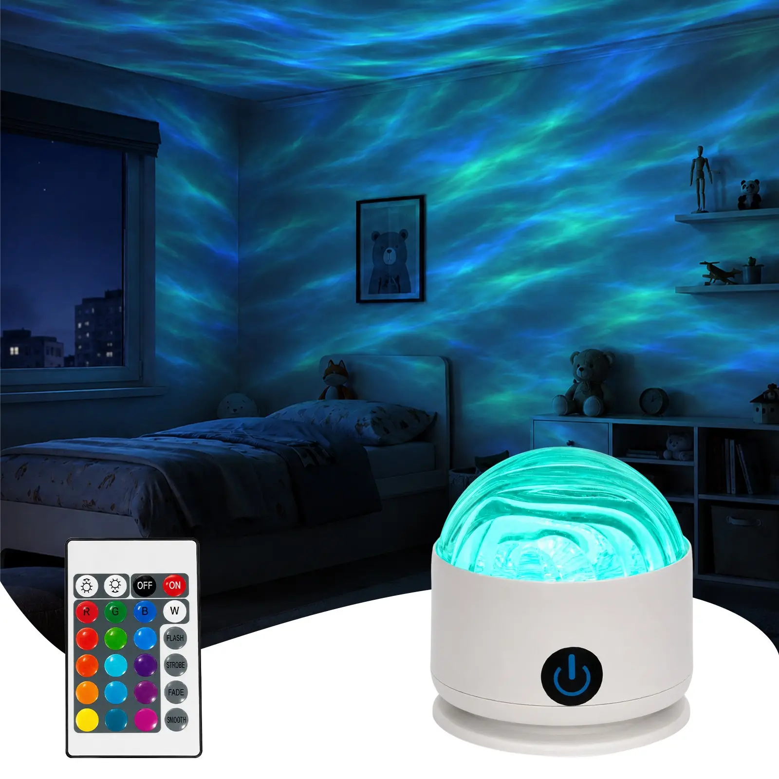 16-Color Northern Aurora Projector Lamp – USB LED Night Light with Remote for Bedroom,Home Decor,Office,and Party Atmosphere, LED Atmosphere Lights