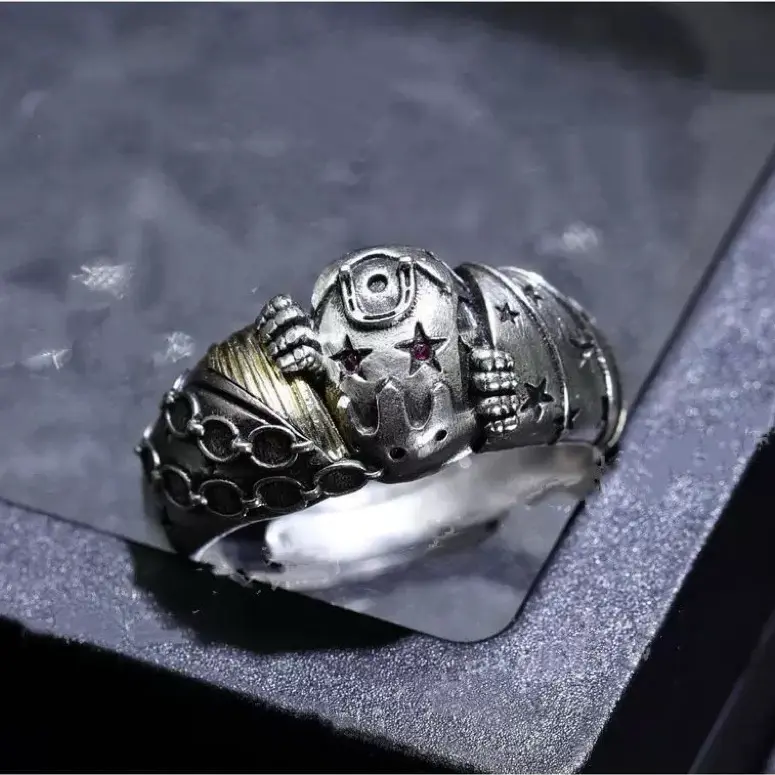 Inkhausstore-Inkvaultarchive JJBA STAND USER SBR Johnny Tusk Act 4 Adjustable Open Ring Anime Jewelry,streetwear fashion