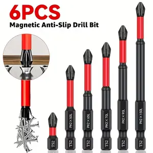 Magnetic Drill Bit Set, Anti-Slip Phillips & Impact Bits for Electric and Manual Drivers, Durable & Secure Drilling Solution, Screwdriver Drill Bits, Replaceable Screwdriver Bits, Tool Accessories